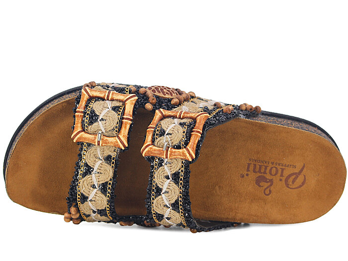 Piomi Zenne 8160 Çift Toka Kutulu Günlük Terlik Siyah - 2