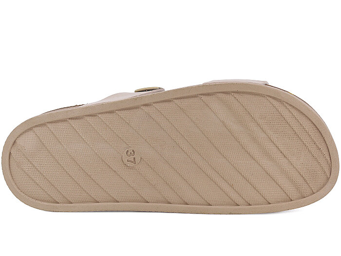 Piomi Zenne 8210 Çift Bant Kutulu Günlük Terlik Bej - 3