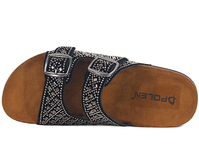 Polen Zenne 1003.Z.005 Taşlı Günlük Terlik Füme - Polen (1)