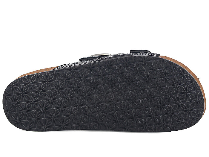 Polen Zenne 1003.Z.005 Taşlı Günlük Terlik Siyah - Gümüş - 3