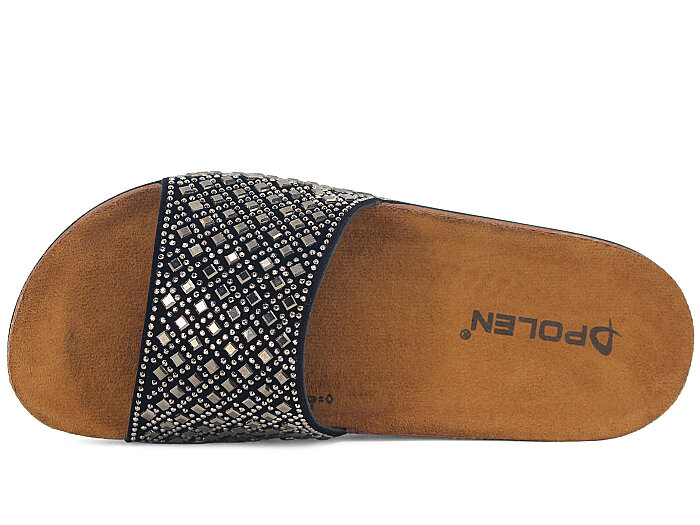 Polen Zenne 1004.Z.011 Taşlı Günlük Terlik Füme - 2