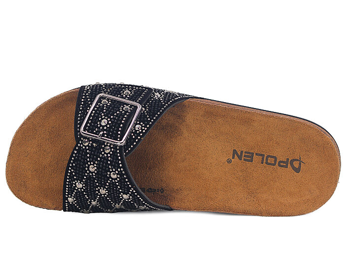 Polen Zenne 1004.Z.012 Taşlı Günlük Terlik Füme - Polen (1)