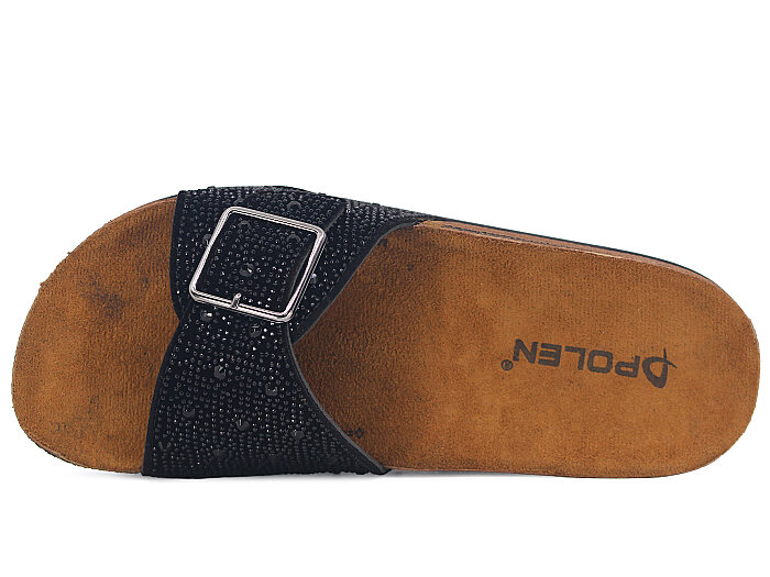 Polen Zenne 1004.Z.012 Taşlı Günlük Terlik Siyah - 2