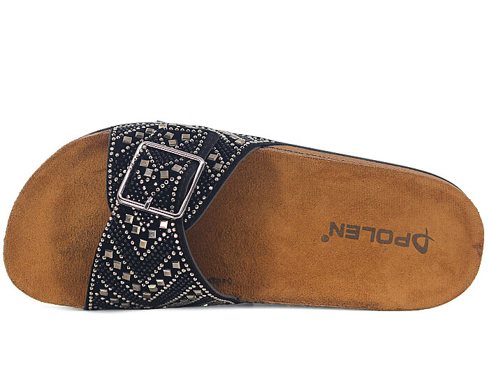 Polen Zenne 1004.Z.013 Tek Toka Taşlı Günlük Terlik Füme - Polen (1)