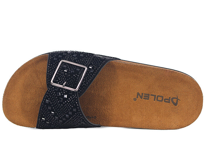 Polen Zenne 1004.Z.013 Tek Toka Taşlı Günlük Terlik Siyah - Polen (1)