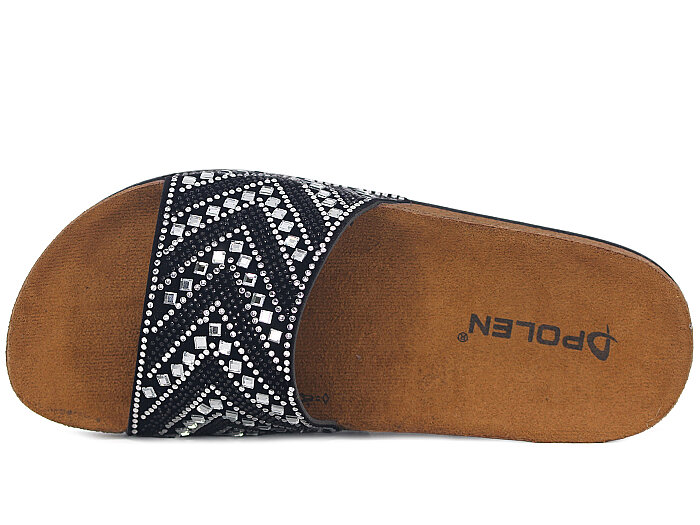 Polen Zenne 1004.Z.015 Taşlı Günlük Terlik Füme - Polen (1)