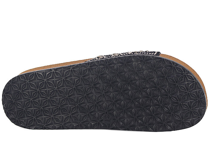 Polen Zenne 1004.Z.015 Taşlı Günlük Terlik Siyah - Gümüş - 3