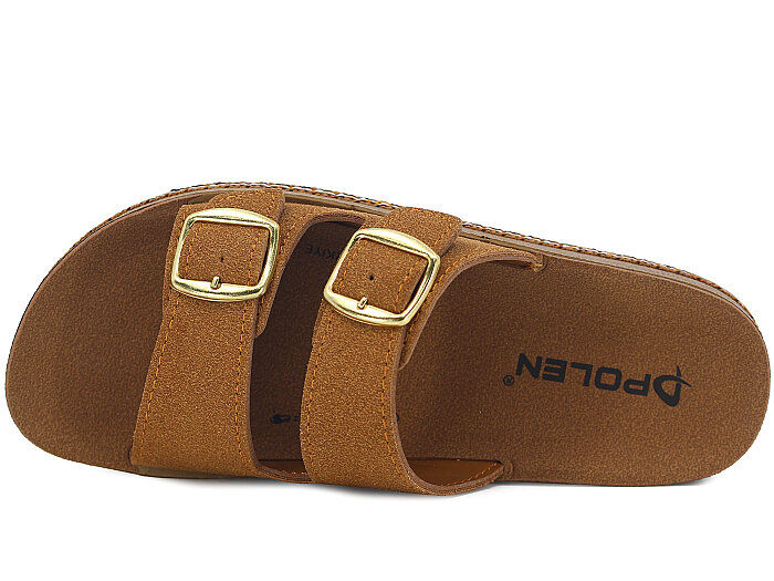 Polen Zenne 1005.Z.002 Çift Toka Günlük Terlik Taba - 2