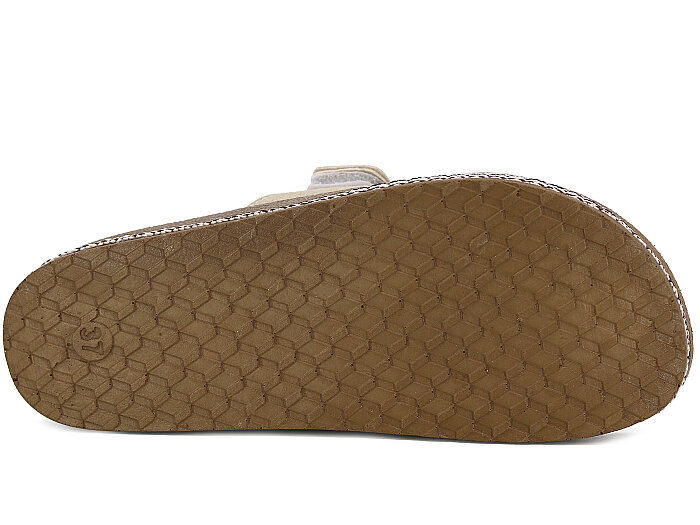 Polen Zenne 1005.Z.003 Çift Bant Cırtlı Günlük Terlik Bej - 3