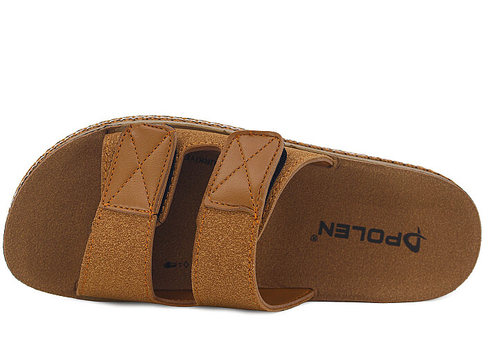 Polen Zenne 1005.Z.003 Çift Bant Cırtlı Günlük Terlik Taba - Polen (1)