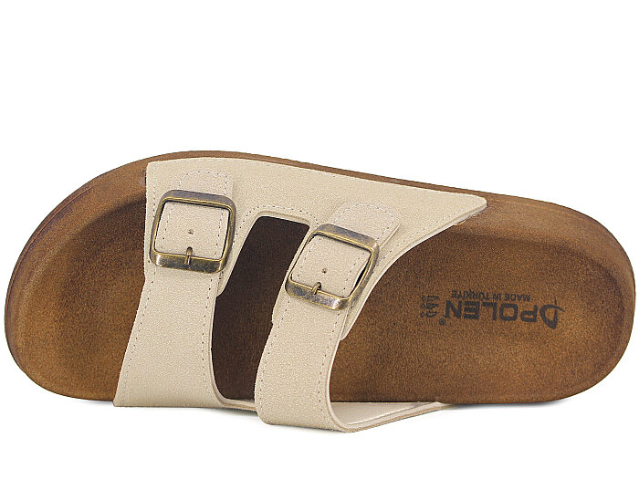 Polen Zenne 1007.Z.002 Çift Toka Günlük Terlik Bej - 2