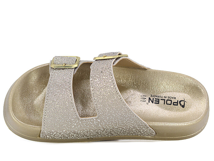 Polen Zenne 1007.Z.006 Çift Toka Günlük Terlik Altın - Polen (1)