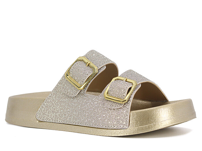 Polen Zenne 1007.Z.006 Çift Toka Günlük Terlik Altın - Polen