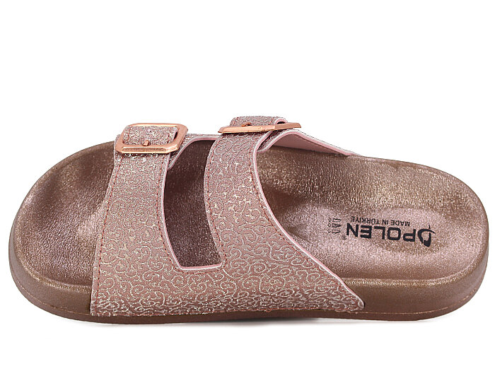 Polen Zenne 1007.Z.006 Çift Toka Günlük Terlik Bronz - 2