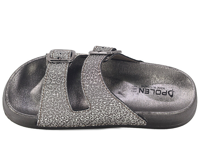 Polen Zenne 1007.Z.006 Çift Toka Günlük Terlik Füme - 2