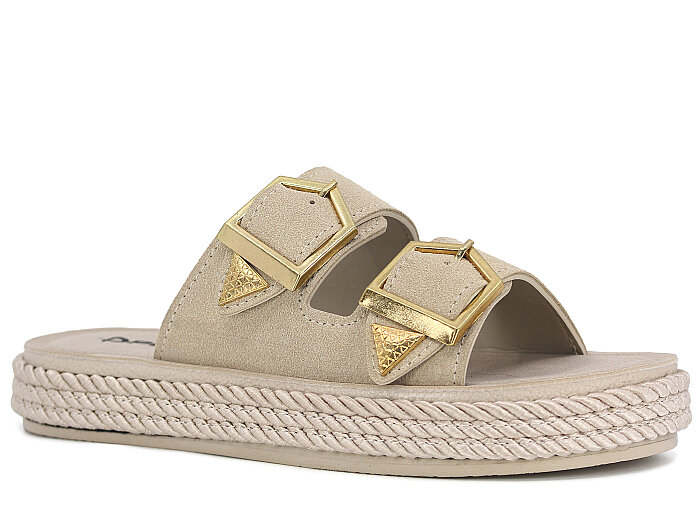 Polen Zenne 1010.Z.001 Çift Toka Günlük Terlik Bej - Polen