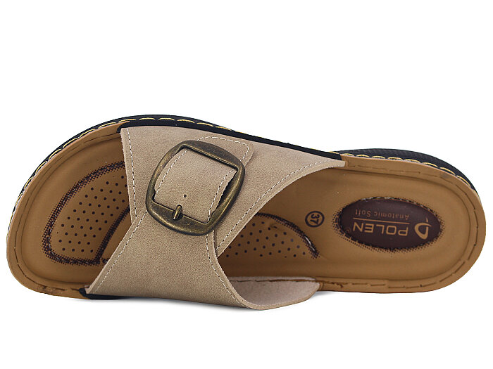 Polen Zenne 1011.Z.001 Tek Toka Günlük Terlik Bej - Polen (1)