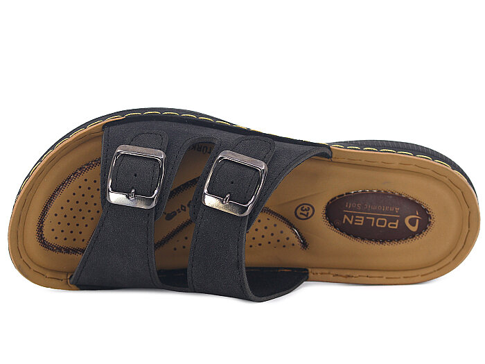 Polen Zenne 1011.Z.002 Çift Toka Günlük Terlik Siyah - Polen (1)