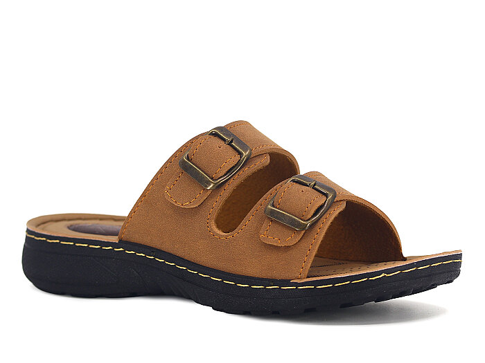 Polen Zenne 1011.Z.002 Çift Toka Günlük Terlik Taba - 1