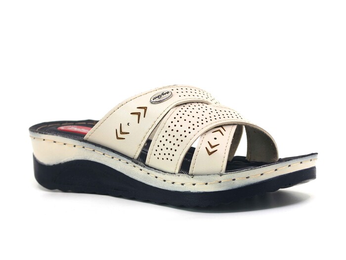 Polero Zenne 13858 Kutulu Günlük Terlik Bej - Polero