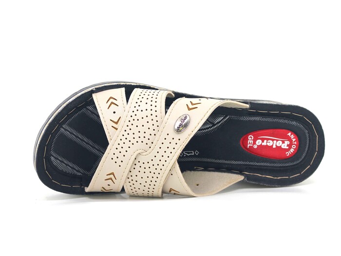 Polero Zenne 13858 Kutulu Günlük Terlik Bej - Polero (1)