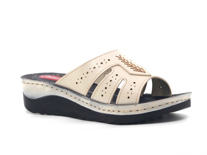 Polero Zenne 13863 Kutulu Günlük Terlik Bej - Polero