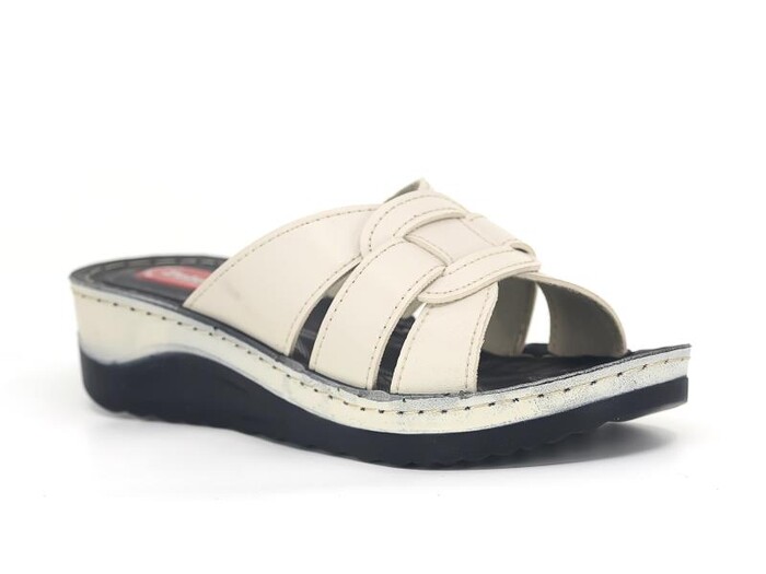 Polero Zenne 13866 Kutulu Günlük Terlik Bej - Polero