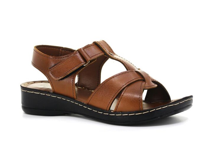 Polero Zenne 14824 Kutulu Sandalet Taba - Polero