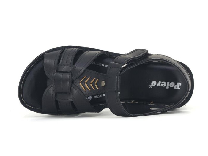 Polero Zenne 14825 Geçmeli Cırtlı Kutulu Sandalet Siyah - Polero (1)