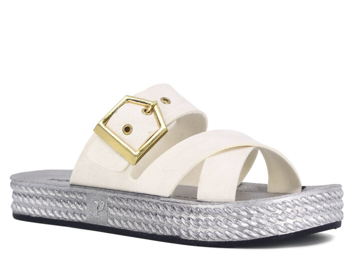 Polero Zenne 27201 Kutulu Günlük Terlik Beyaz - Polero