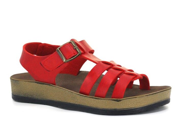 Polero Zenne 34172 Kutulu Sandalet Kırmızı - Polero