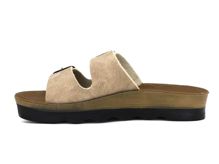 Polero Zenne 35132 Çift Toka Birken Poşetli Günlük Terlik Bej - 2