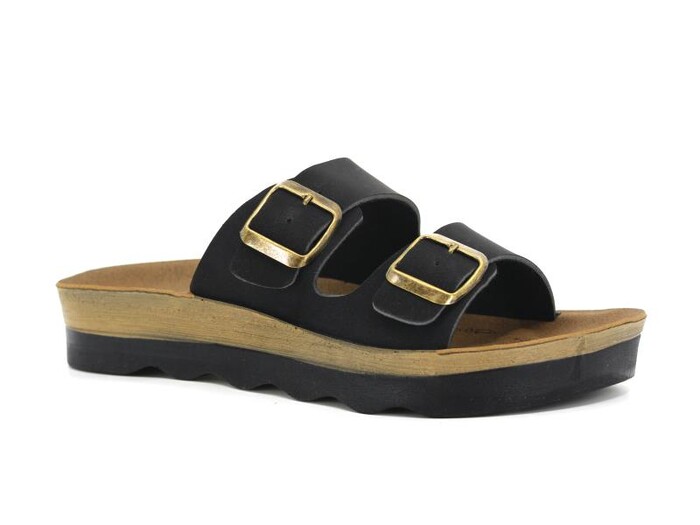Polero Zenne 35132 Çift Toka Birken Poşetli Günlük Terlik Siyah - 1