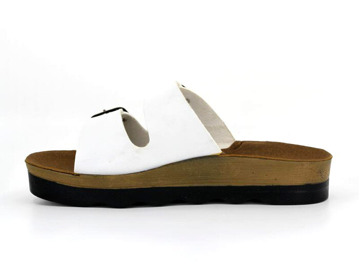 Polero Zenne 35132 Çift Toka Birken Kutulu Günlük Terlik Beyaz - Polero (1)