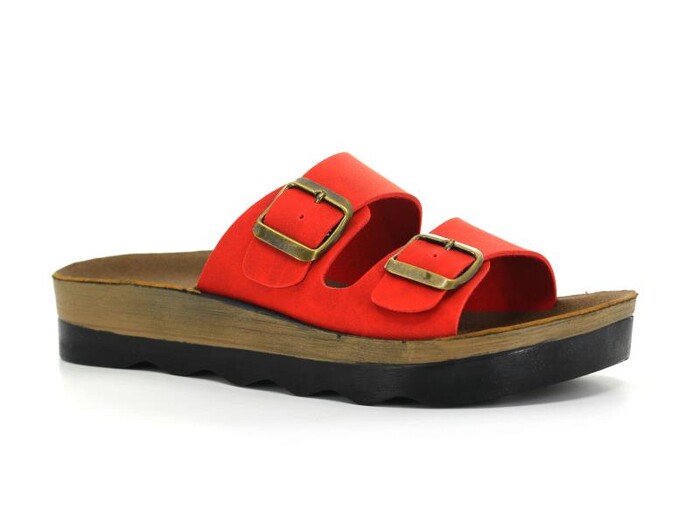 Polero Zenne 35132 Çift Toka Birken Kutulu Günlük Terlik Kırmızı - Polero (1)