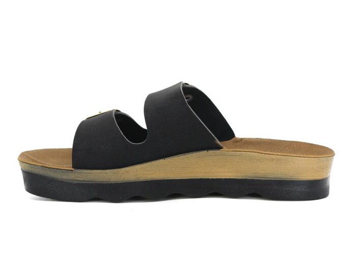 Polero Zenne 35132 Çift Toka Birken Kutulu Günlük Terlik Siyah - 2