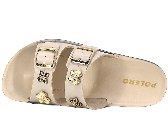 Polero Zenne 35136 Çift Toka Kutulu Günlük Terlik Bej - 2