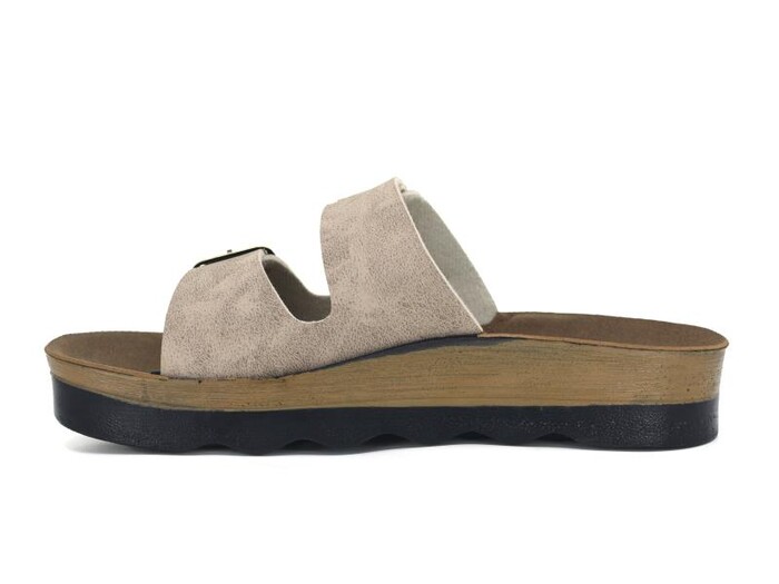 Polero Zenne 35137 Cırtlı Tokalı Birken Poşetli Günlük Terlik Bej