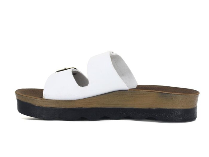 Polero Zenne 35137 Cırtlı Tokalı Birken Poşetli Günlük Terlik Beyaz
