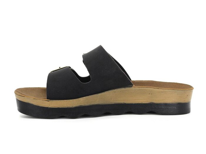 Polero Zenne 35137 Cırtlı Tokalı Birken Poşetli Günlük Terlik Siyah - Polero (1)