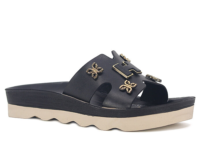 Polero Zenne 35150 Kutulu Günlük Terlik Siyah - 1