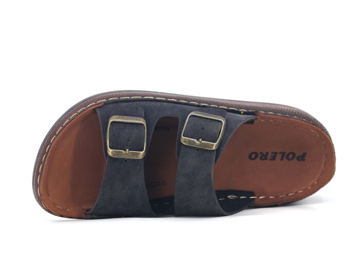 Polero Zenne 36132 Çift Toka Kutulu Günlük Terlik Siyah - Polero (1)