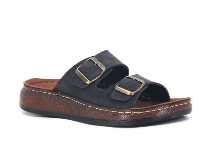 Polero Zenne 36132 Çift Toka Kutulu Günlük Terlik Siyah - Polero