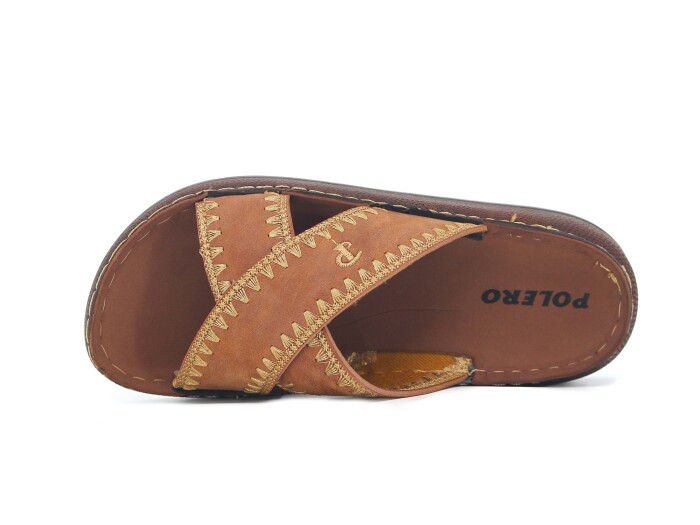 Polero Zenne 36134 Çapraz Kutulu Günlük Terlik Taba - Polero (1)