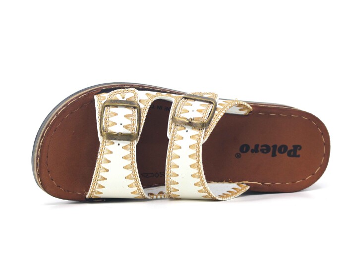 Polero Zenne 37133 Çift Toka Günlük Terlik Beyaz - Polero (1)