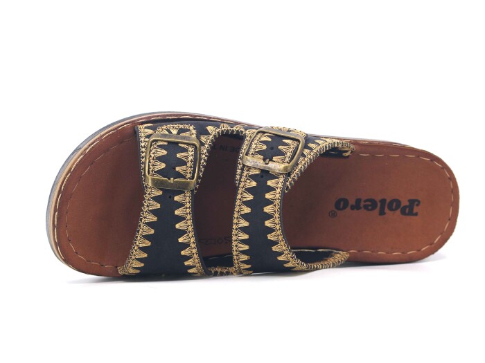 Polero Zenne 37133 Çift Toka Günlük Terlik Siyah - Polero (1)