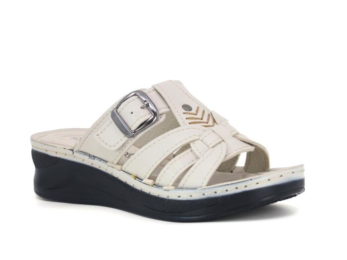 Polero Zenne 47647 Tek Toka Geçmeli Kutulu Günlük Terlik Bej - 1