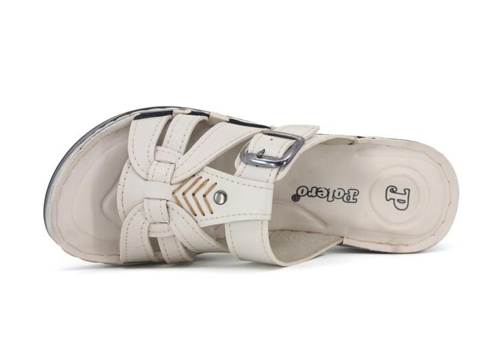 Polero Zenne 47647 Tek Toka Geçmeli Kutulu Günlük Terlik Bej - 2