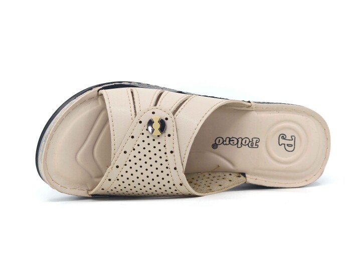 Polero Zenne 47650 Kutulu Günlük Terlik Bej - Polero (1)