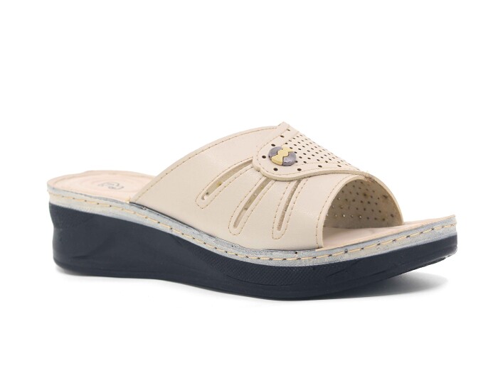 Polero Zenne 47650 Kutulu Günlük Terlik Bej - Polero